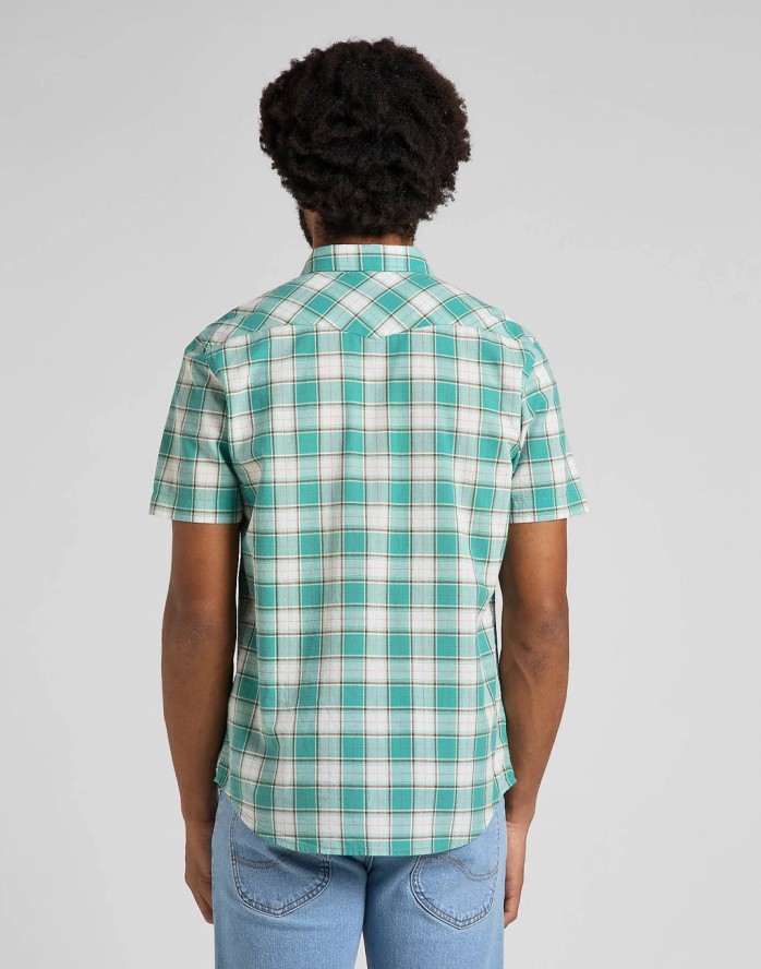 LEE SS WESTERN SHIRT MĘSKA KOSZULA TEAL WASH L66OOBUB 112145388