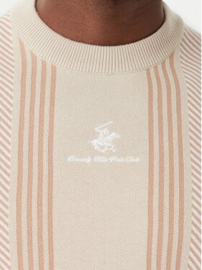 Beverly Hills Polo Club T-Shirt M7611-HR Beżowy jasny Regular Fit