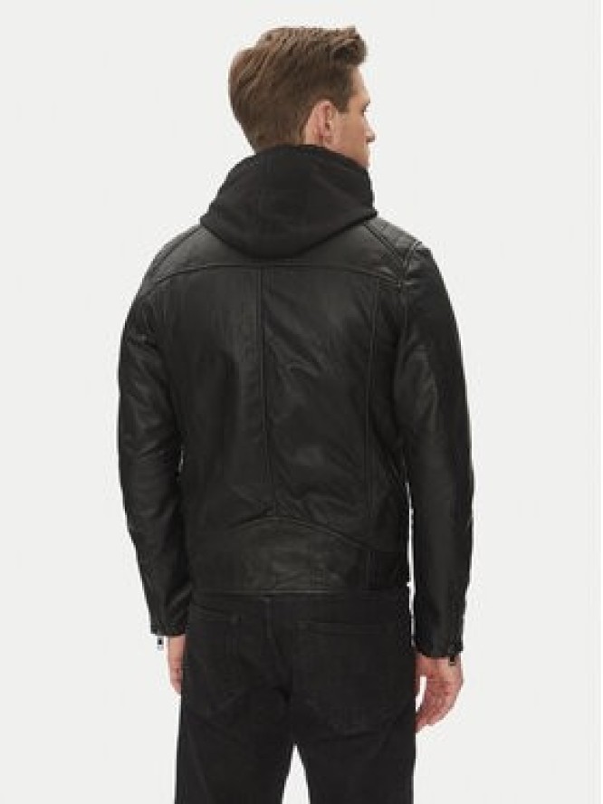 Serge Pariente Kurtka skórzana Sean Czarny Regular Fit