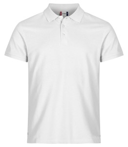 clique Heavy Premium Polo z czesanego bawełnianego materiału – white