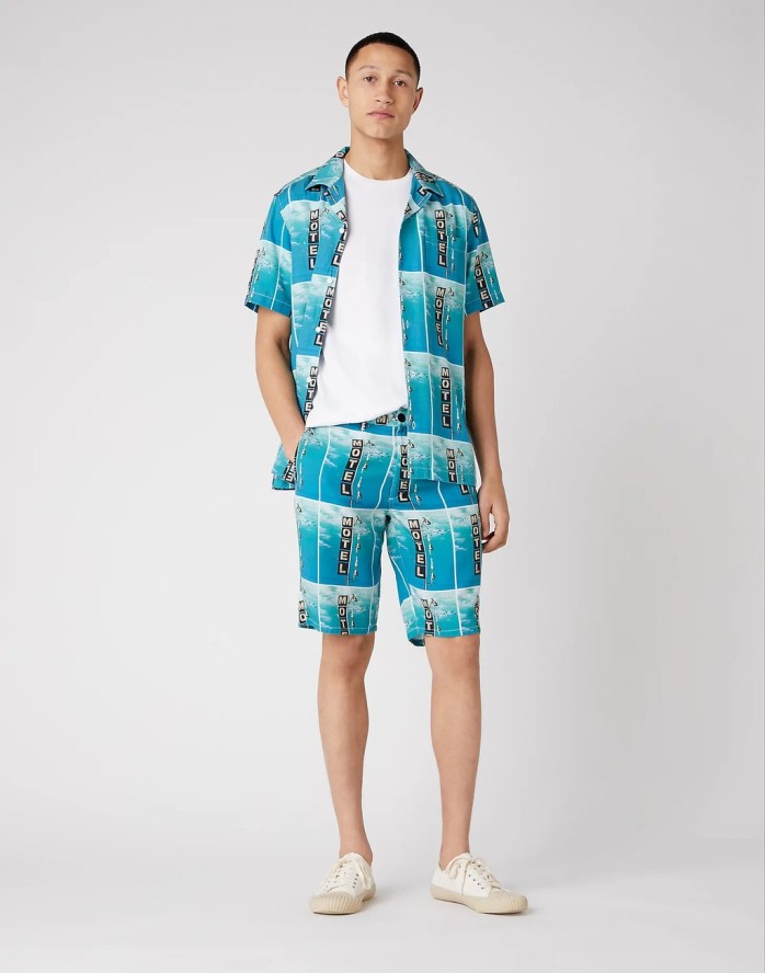 WRANGLER CHINO SHORT MĘSKIE SZORTY MATERIAŁOWE WRANGLER BLUE W14AMZX05 112126576