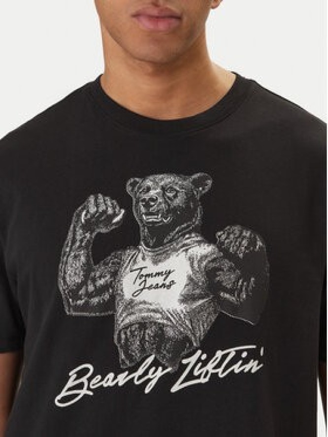 Tommy Jeans T-Shirt Bear DM0DM22543 Czarny Relaxed Fit