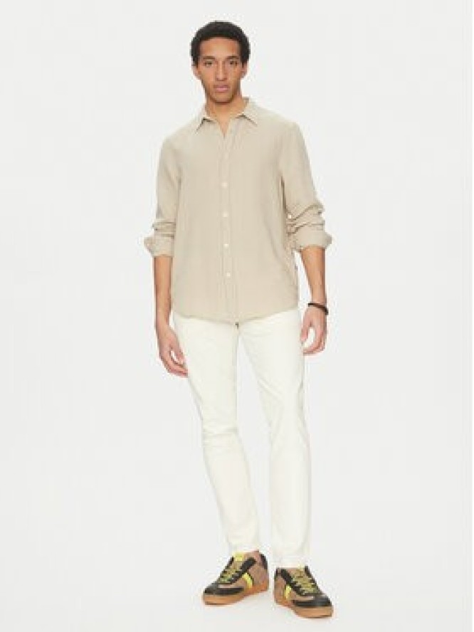 Guess Koszula M5GH85 WH831 Écru Regular Fit