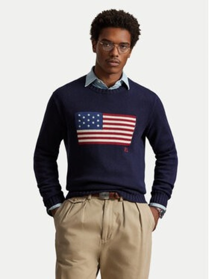 Polo Ralph Lauren Sweter 710718281006 Granatowy Regular Fit