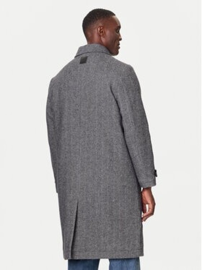 Calvin Klein Płaszcz wełniany LV04LD510G Szary Regular Fit
