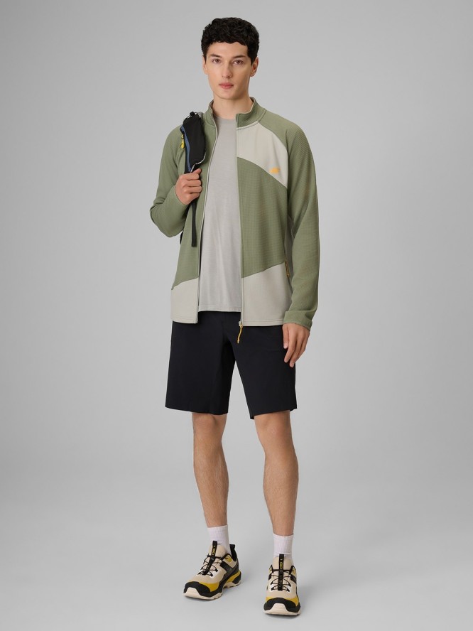 4F Bluza trekkingowa regular bez kaptura męska - khaki S