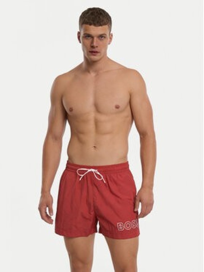 BOSS Szorty kąpielowe Mooneye 50469280 Czerwony Regular Fit