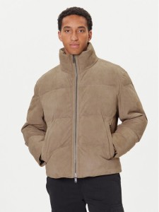 BOSS Kurtka skórzana Jocamp 50547546 Beżowy Relaxed Fit