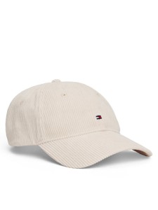 Tommy Hilfiger Czapka z daszkiem Th Flag 6 Panel Cord Cap AM0AM13583 Écru