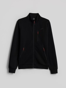 4F Bluza dresowa regular bez kaptura męska - czarna M