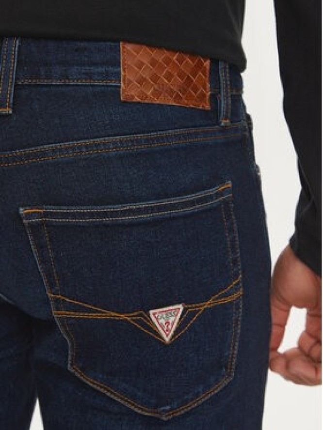 Guess Jeansy FINNLEY M4BAS2 D5GN2 Granatowy Slim Fit