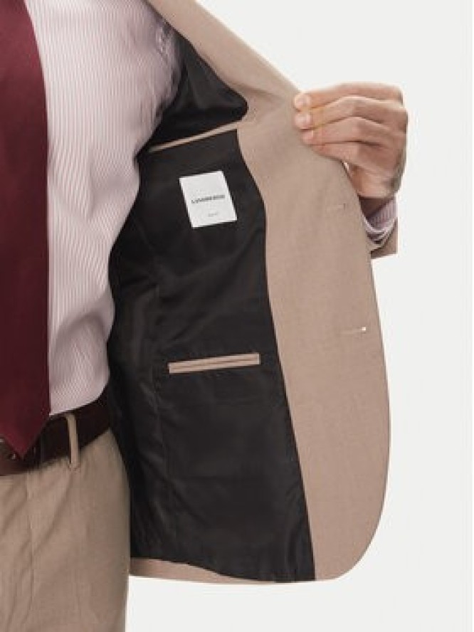 Lindbergh Garnitur 30-61040 Beżowy Slim Fit