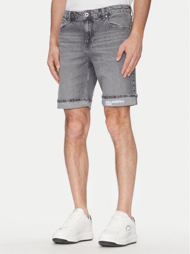 Karl Lagerfeld Jeans Szorty jeansowe A2M10082 Szary Slim Fit