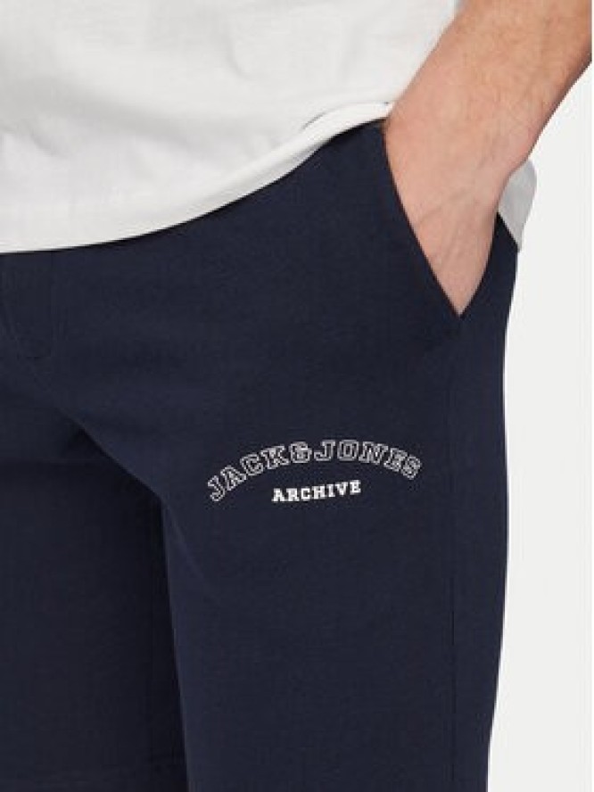 Jack & Jones Komplet t-shirt i spodenki College 12298226 Biały Regular Fit