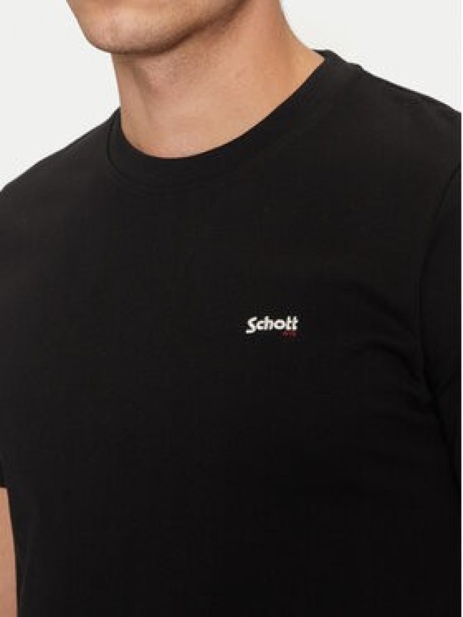 Schott NYC T-Shirt TSCLAWS1 Czarny Regular Fit