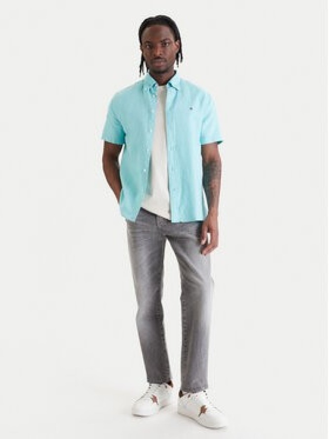 Tommy Hilfiger Koszula MW0MW42450 Turkusowy Regular Fit