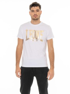 Koszulka Leone Stripe Gold Stretch Cotton z krótkim rękawem dla mężczyzn