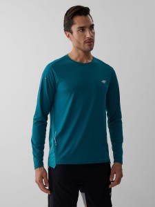 4F Longsleeve do biegania szybkoschnący męski - turkusowy S