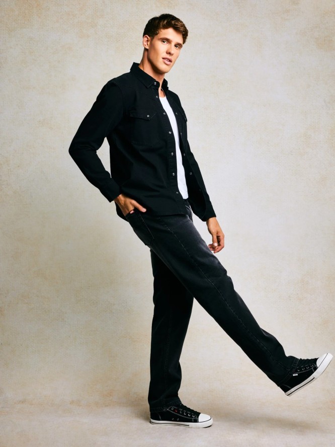 Jeansy męskie loose czarne Zack 912