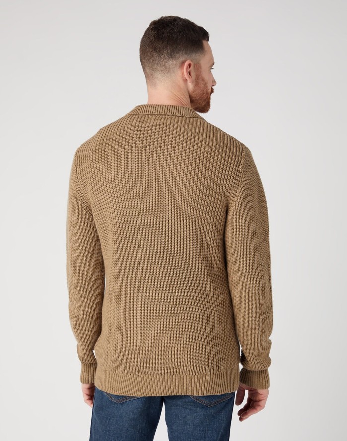 WRANGLER MĘSKI SWETER HALF ZIP KNIT LEAD 112343105 W8D0016778