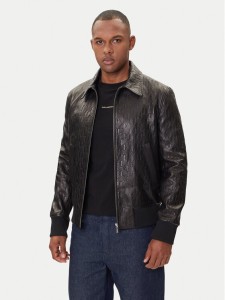 KARL LAGERFELD Kurtka skórzana 555000 554400 Czarny Regular Fit