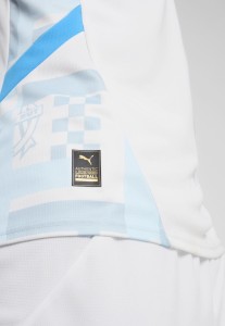 Młodzieżowa koszulka domowa Olympique Marsylia 24/25 PUMA White Bleu Azur Blue