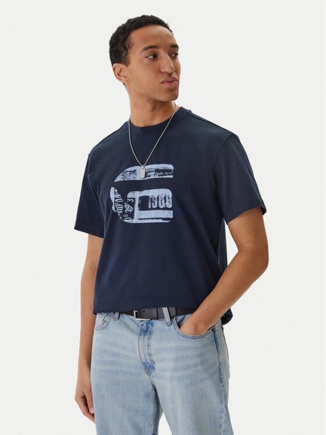 G-Star Raw T-Shirt G Icon Graphic D28823-E385 Granatowy Regular Fit