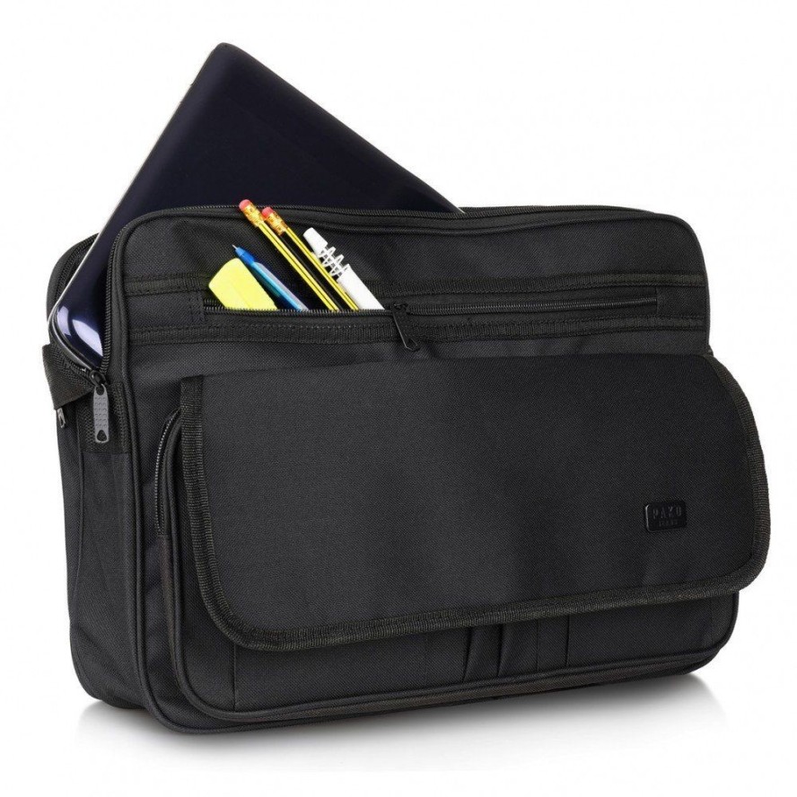 Torba Miejska Czarna na Laptopa, Pako Jeans, Mieszcząca A4, na Ramię