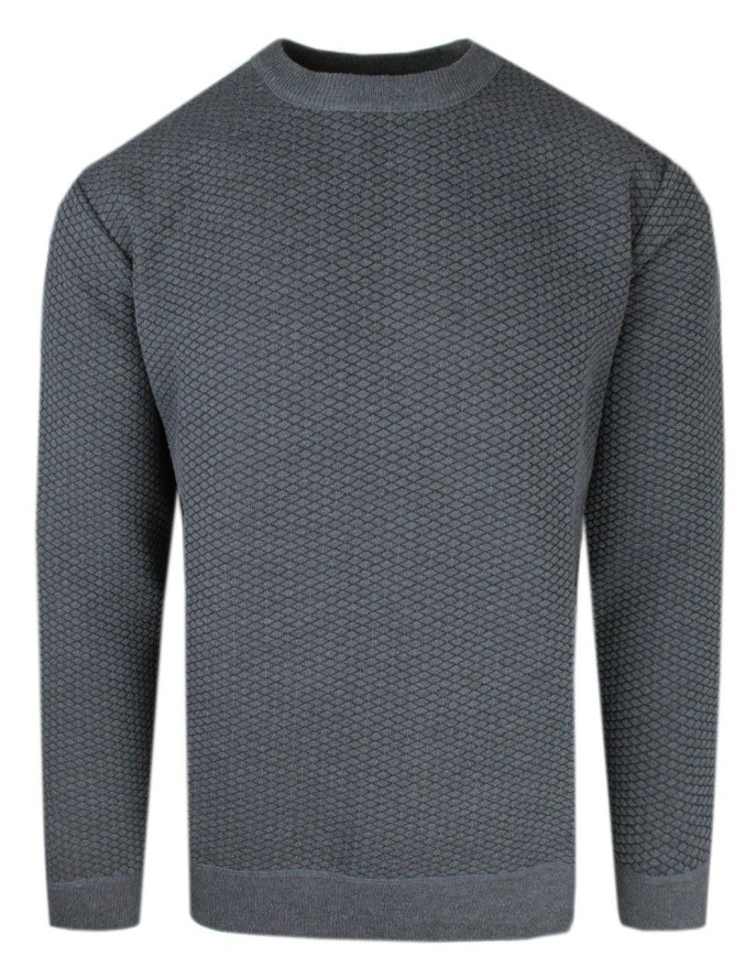 Męski Sweter - Okrągły Dekolt - Brave Soul - Grafitowy