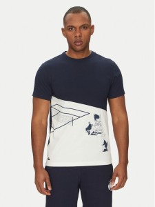 Lacoste T-Shirt TH0031 Granatowy Regular Fit