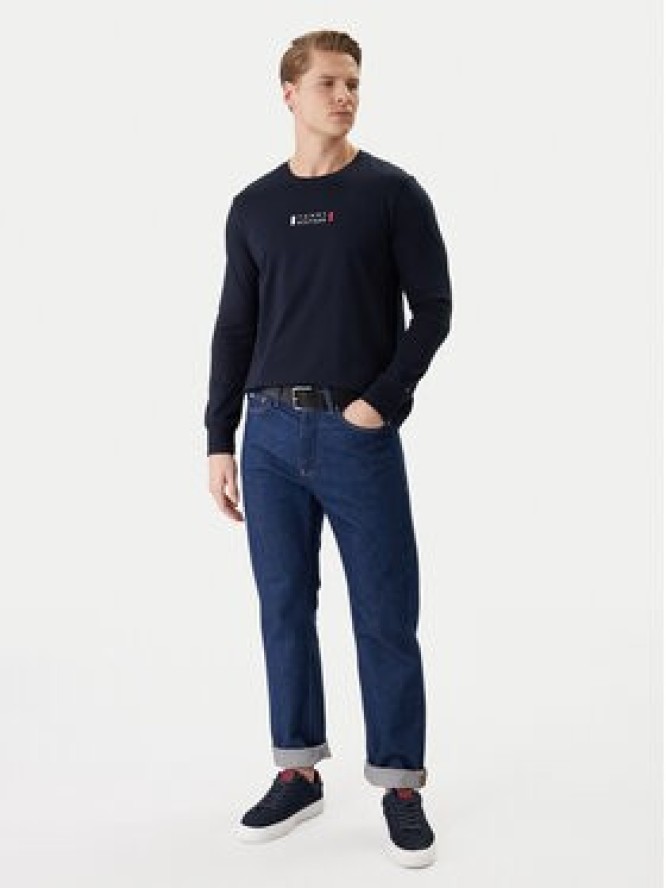 Tommy Hilfiger Longsleeve Brand Love Ls Tee MW0MW41454 Granatowy Slim Fit