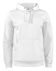 clique Basic Active Hoody bluza z kapturem unisex z poliestru – White