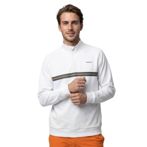 Męska bluza tenisowa ze stójką Siroko Tiebreak White