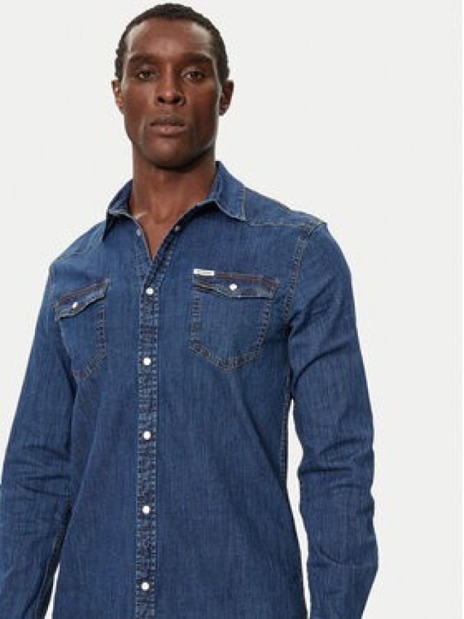 Guess Koszula jeansowa M4YH02 D3PF6 Granatowy Classic Fit