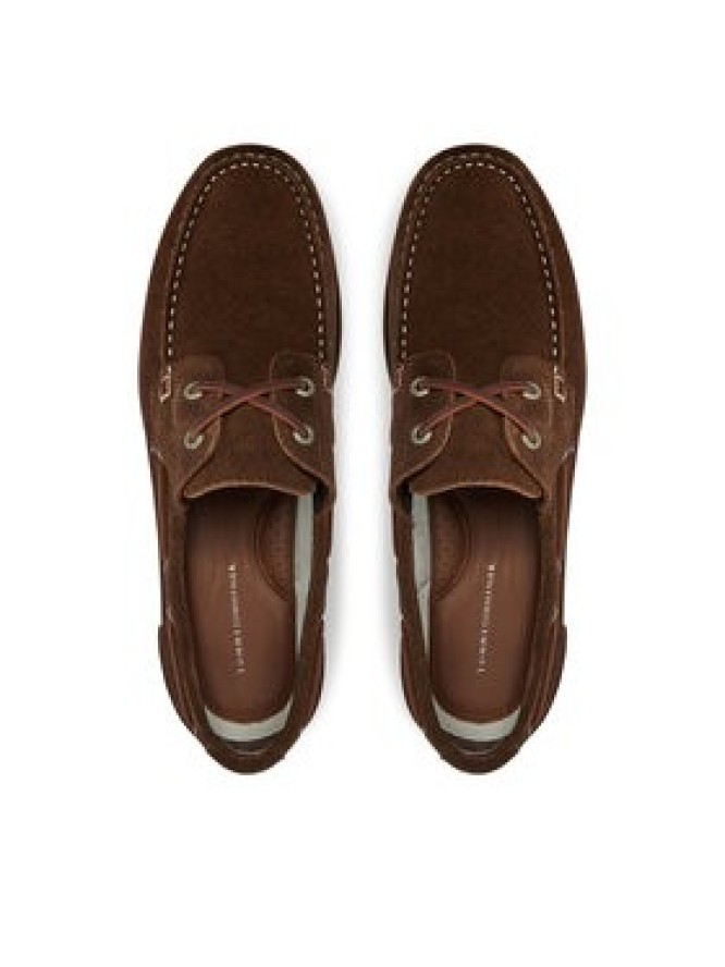 Tommy Hilfiger Półbuty Th Boat Shoe Core Suede FM0FM05387 Brązowy