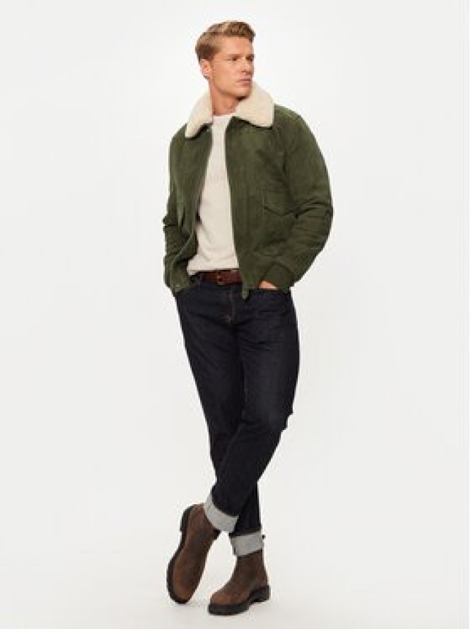 Schott NYC Kurtka skórzana LC2410S Zielony Regular Fit