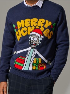 Sweter świąteczny Rick and Morty - granatowy