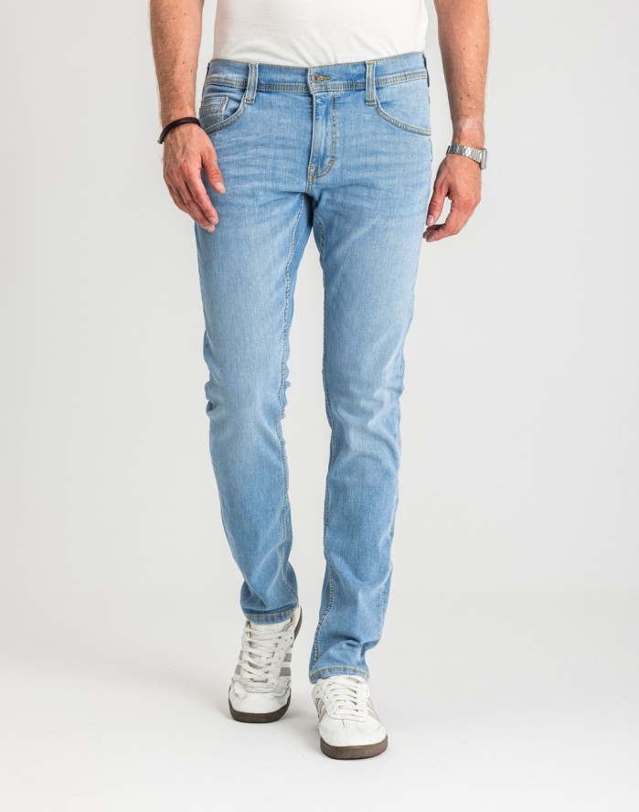 Męskie Spodnie Jeansowe Mustang Style Oregon Tapered Denim Blue 1017123 5000 401