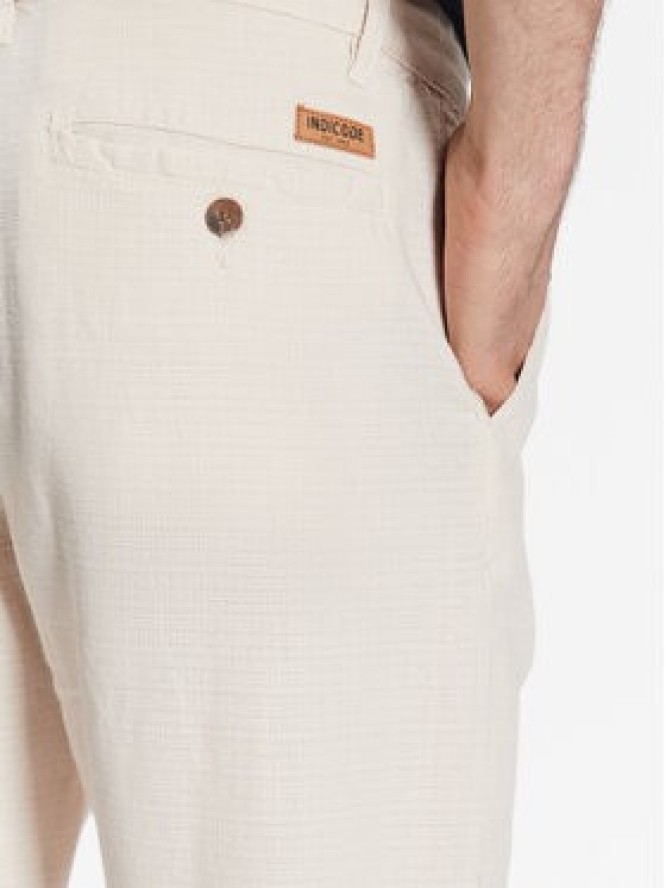 INDICODE Spodnie materiałowe Clio 60-301 Beżowy Regular Fit
