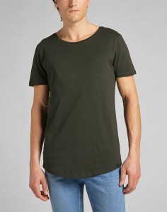 LEE SHAPED TEE MĘSKI T-SHIRT KOSZULKA LOGO SERPICO GREEN L62JEPOJ 112114652