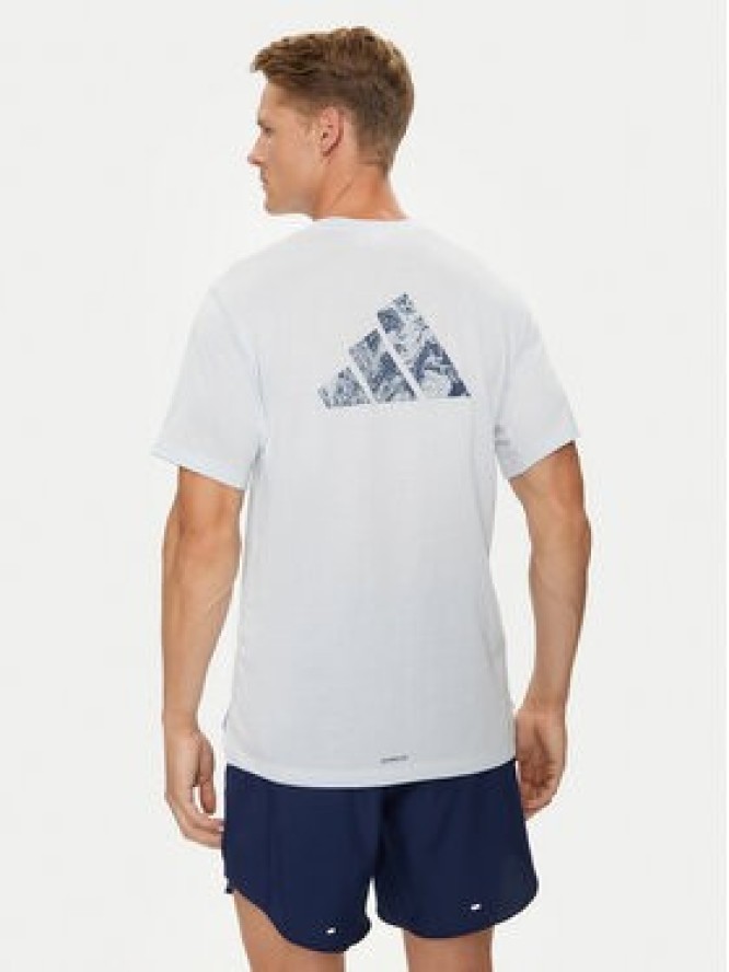 adidas Koszulka techniczna Workout Logo IT2128 Niebieski Regular Fit