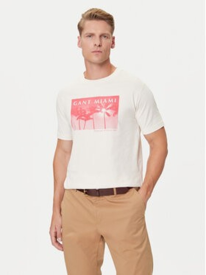 Gant T-Shirt 2003342 Écru Regular Fit