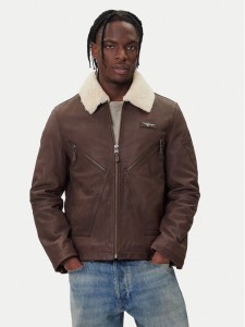 Aeronautica Militare Kurtka skórzana 252PN0960UPL00304 Brązowy Regular Fit