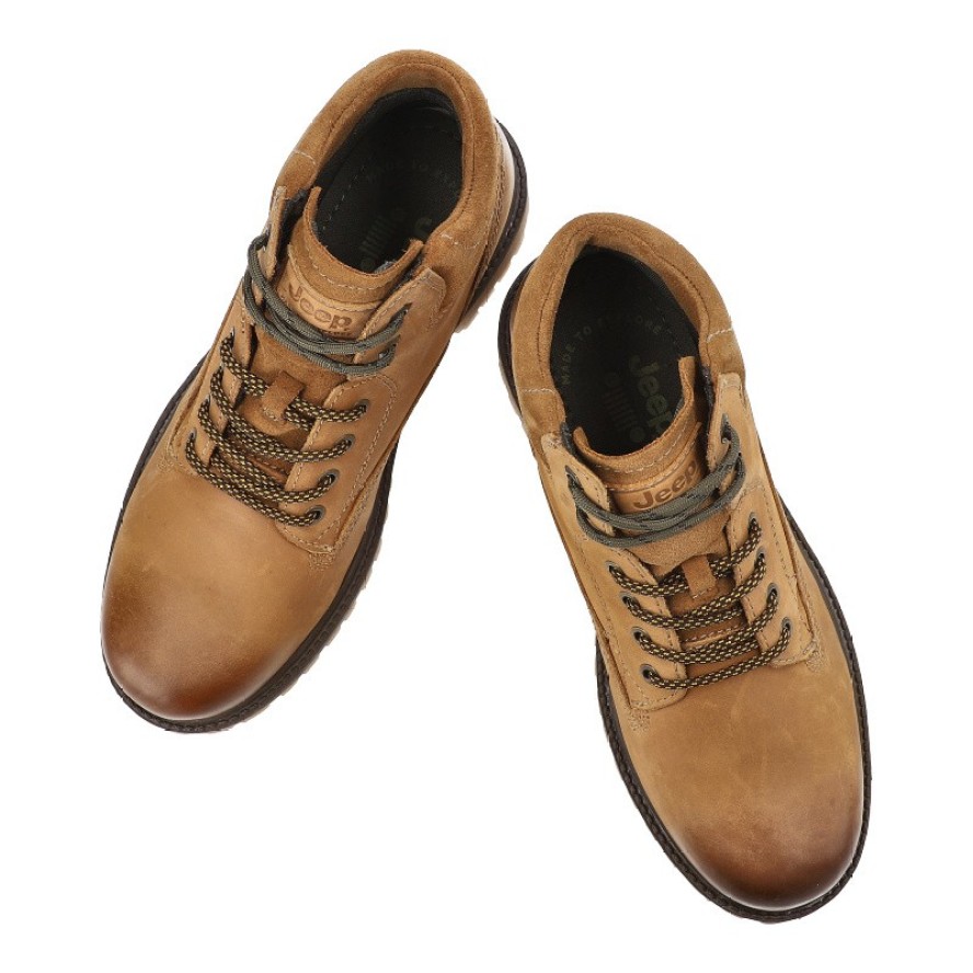 Brązowe Botki Jeep Stylowe Obuwie Męskie