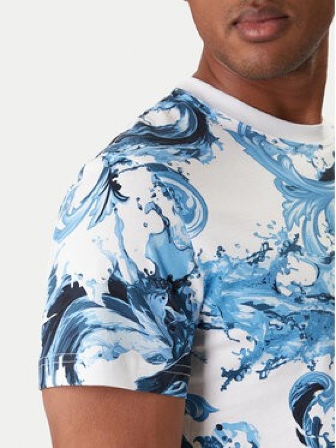 Versace Jeans Couture T-Shirt 80GAH6S0 JS543 Niebieski Regular Fit
