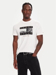 Tommy Jeans T-Shirt DM0DM22464 Biały Regular Fit