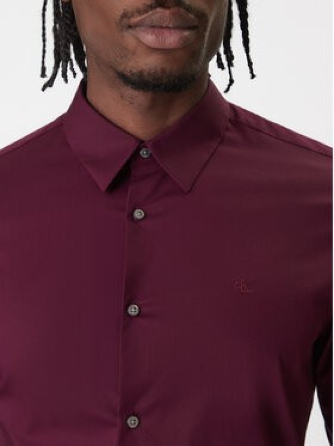 Calvin Klein Koszula LV04LB145G Fioletowy Slim Fit