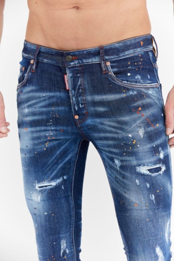 DSQUARED2 Granatowe męskie jeansy super twinkie jeans, Rozmiar 46