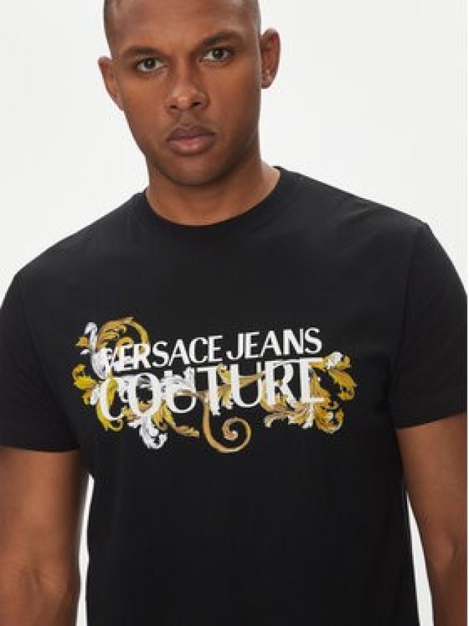 Versace Jeans Couture T-Shirt 78GAHC05 Czarny Regular Fit