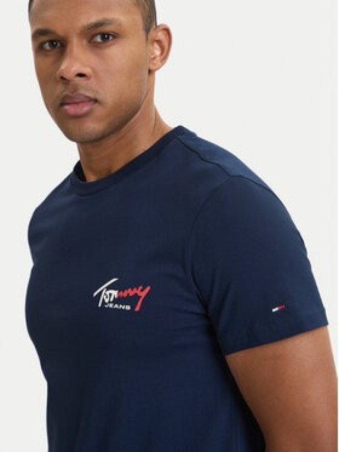 Tommy Jeans T-Shirt DM0DM22538 Granatowy Slim Fit
